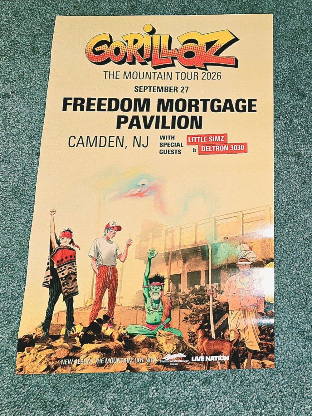 Gorillaz The Mountain Tour 2026 (2) 11"x17" mini poster lot